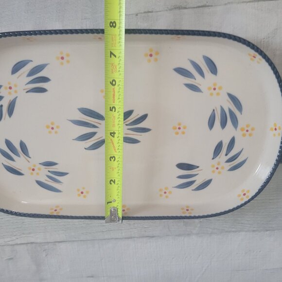 Temptations by Tara Old World Blue Ceramic Casserole w Stand - Picture 11 of 11